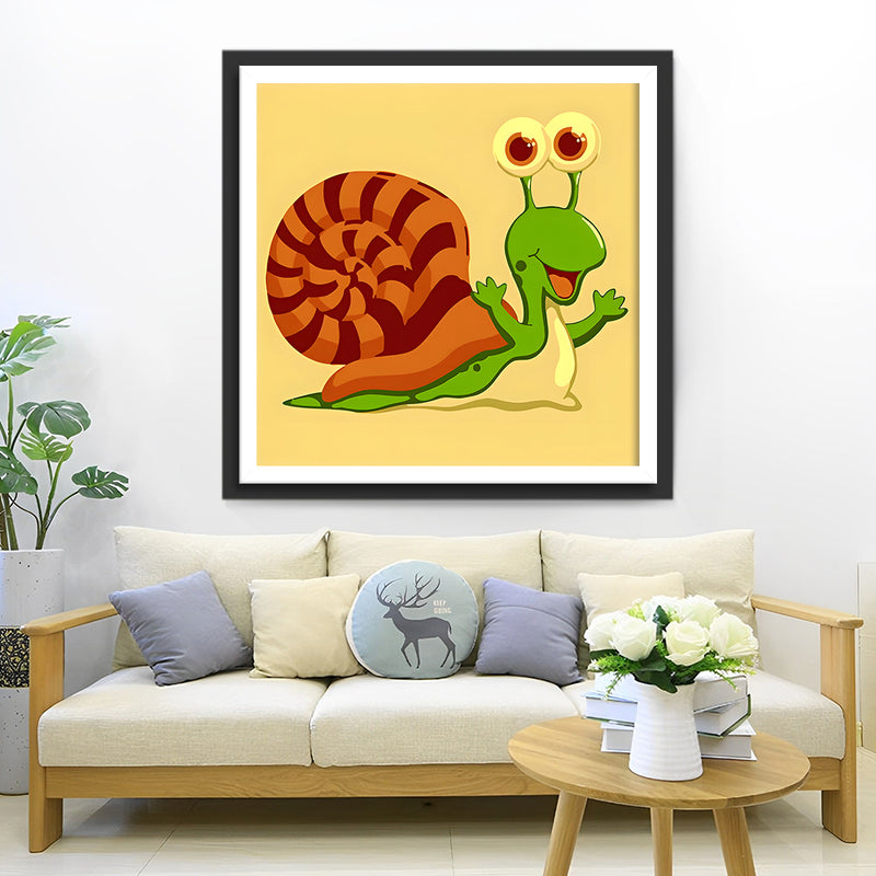 Escargot Cartoon Broderie Diamant
