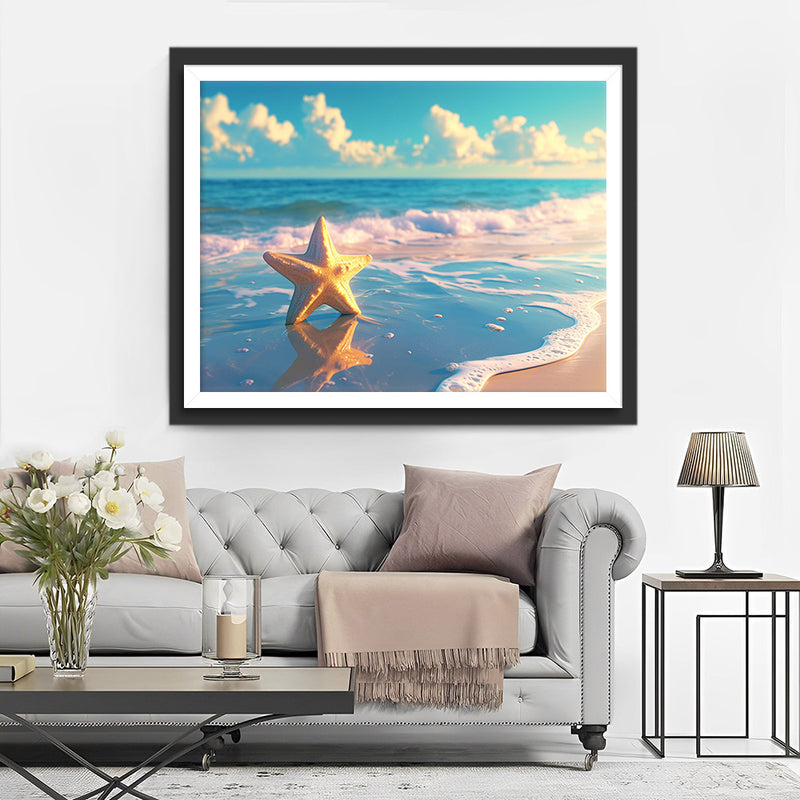 Étoile de Mer sur la Plage Broderie Diamant