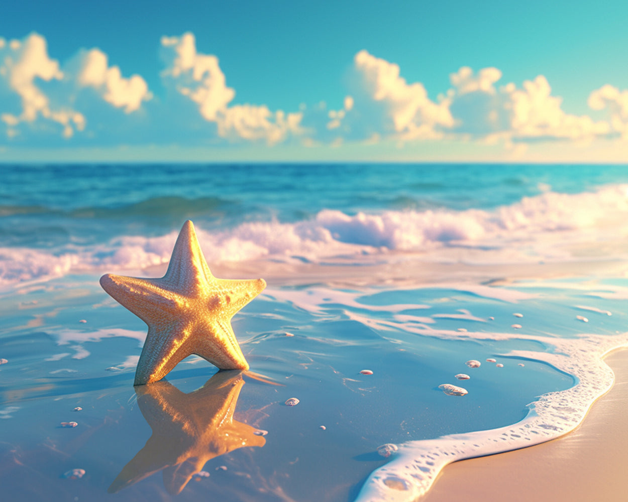 Étoile de Mer sur la Plage Broderie Diamant