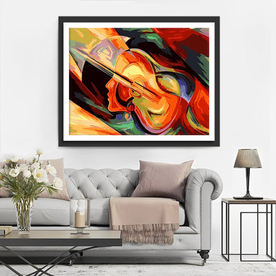 Femme Abstraite au Violon Broderie Diamant