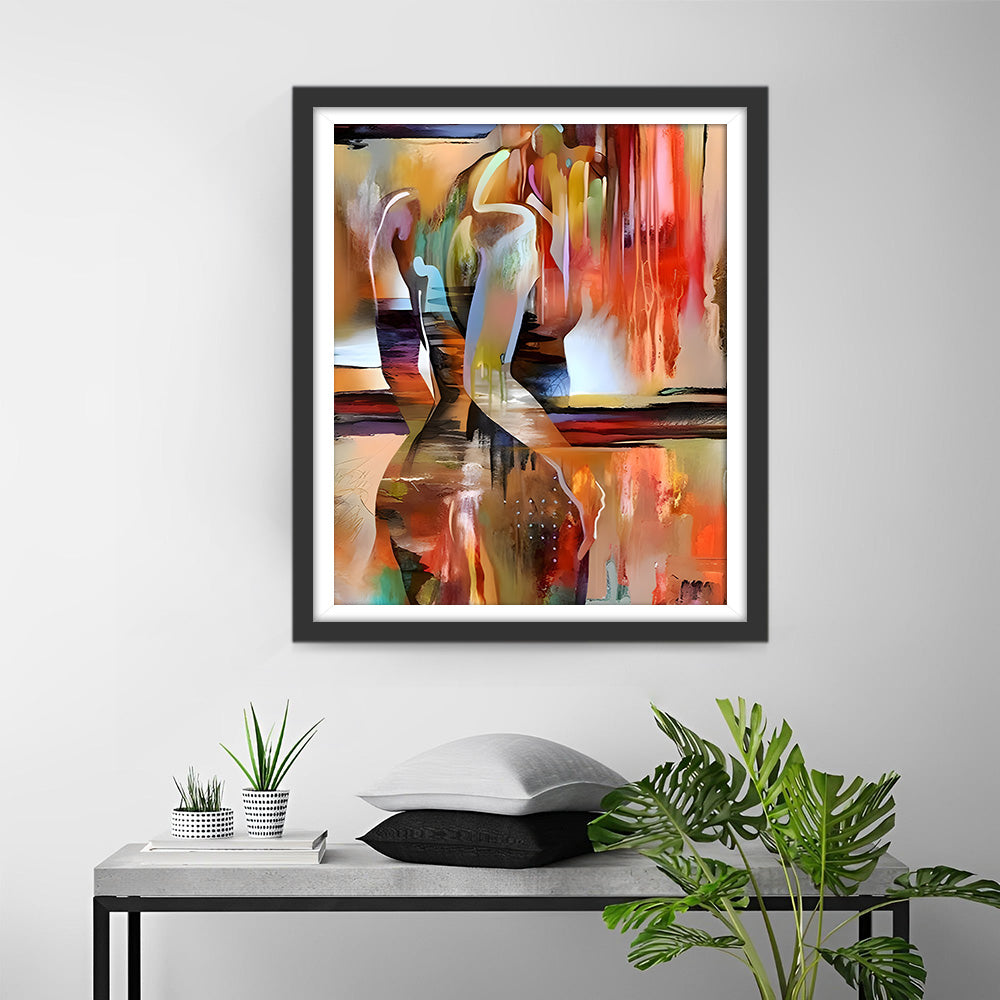 Femme Abstraite, Chic et Sexy Broderie Diamant