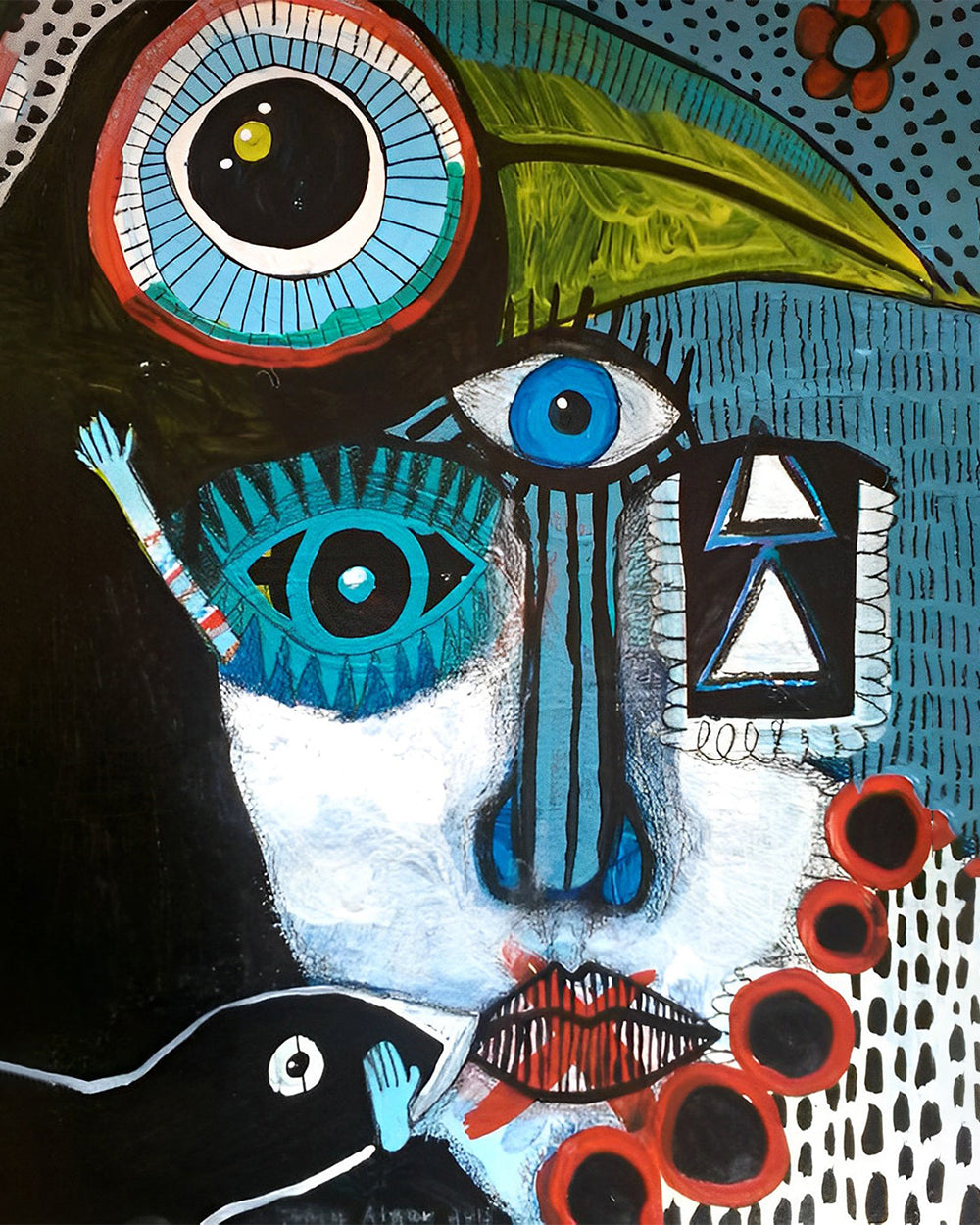 Femme Abstraite et Toucan Broderie Diamant