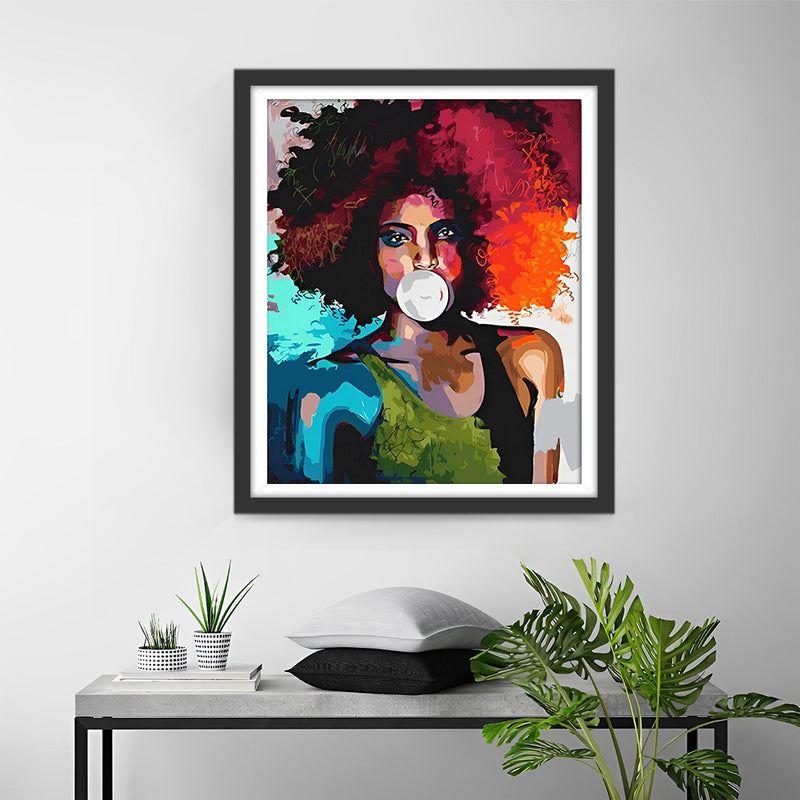 Femme Africaine aux Cheveux Roux Broderie Diamant