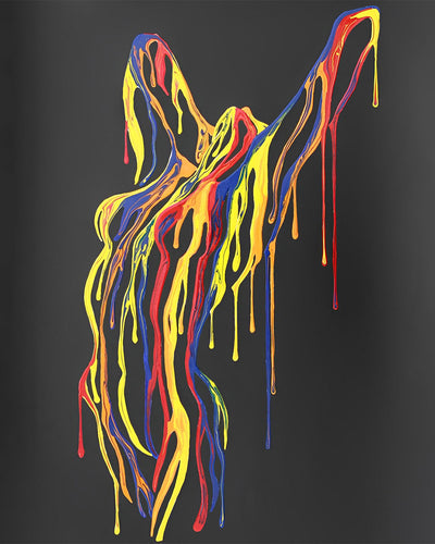 Femme aux Lignes Colorées Abstraites Broderie Diamant