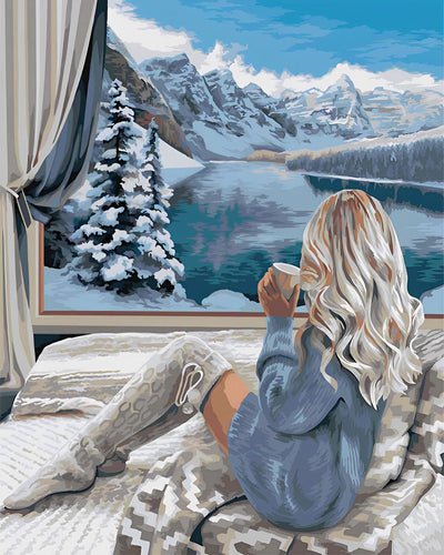 Femme et Hiver Broderie Diamant