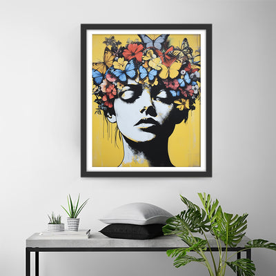 Femme Papillon Style Graffiti Broderie Diamant