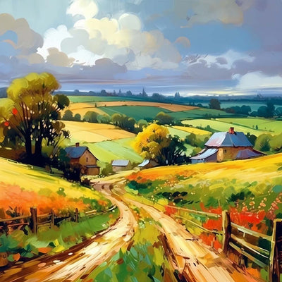 Ferme d'Automne et Cottage Broderie Diamant