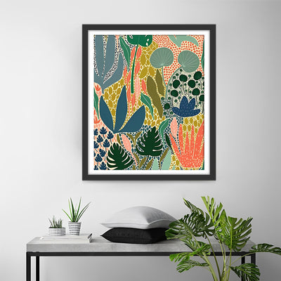 Feuilles de Diverses Plantes Broderie Diamant