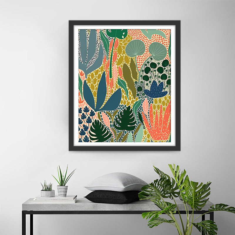 Feuilles de Diverses Plantes Broderie Diamant