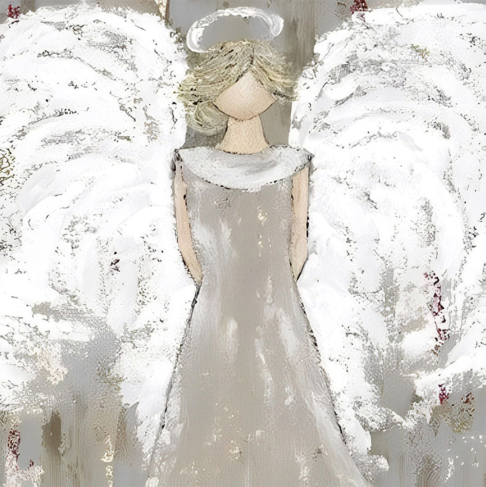 Fille Ange aux Ailes Blanches Broderie Diamant