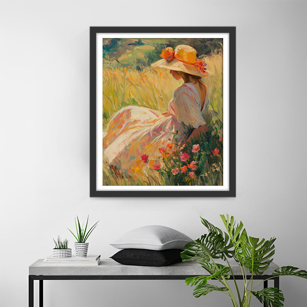 Fille des Champs d’Été Broderie Diamant