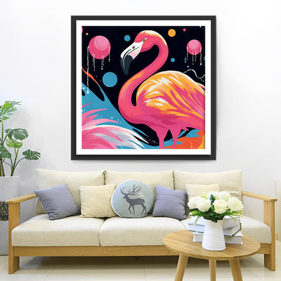 Flamant Rose de Dessin Animé Broderie Diamant