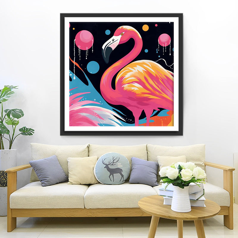 Flamant Rose de Dessin Animé Broderie Diamant