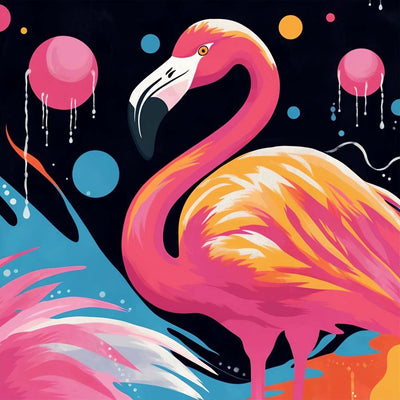 Flamant Rose de Dessin Animé Broderie Diamant