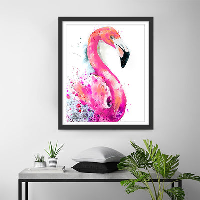 Flamant Rose Souriant Broderie Diamant