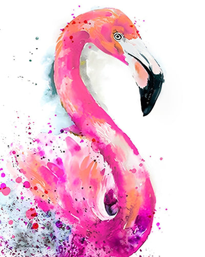 Flamant Rose Souriant Broderie Diamant