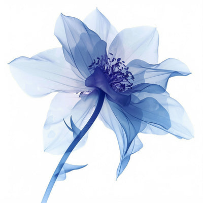 Fleur avec Étamines Bleues Broderie Diamant