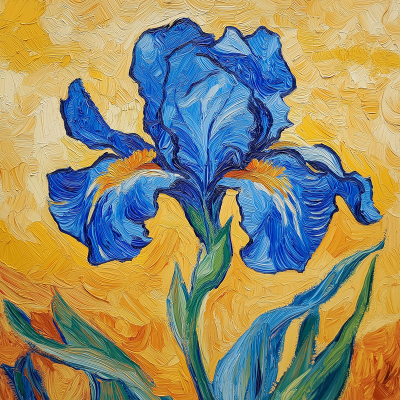 Fleur d’Iris Bleue Broderie Diamant