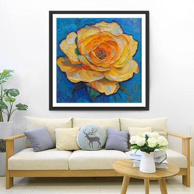 Fleur Jaune Crème Broderie Diamant