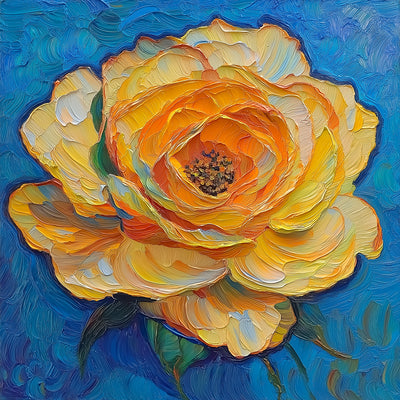 Fleur Jaune Crème Broderie Diamant