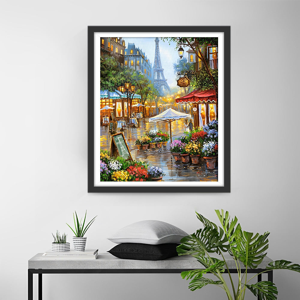 Fleuriste dans la Rue de Paris Broderie Diamant