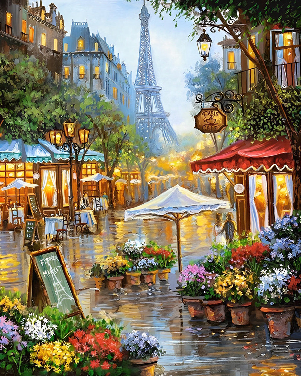 Fleuriste dans la Rue de Paris Broderie Diamant