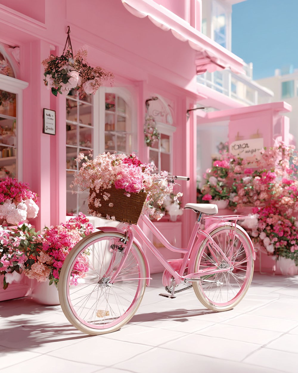 Fleuriste Rose et Vélo Broderie Diamant