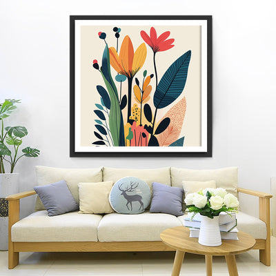 Fleurs Abstraites Simples Broderie Diamant