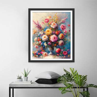 Fleurs de Pivoine Luxuriantes Broderie Diamant