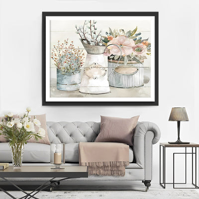 Fleurs en Pot Broderie Diamant