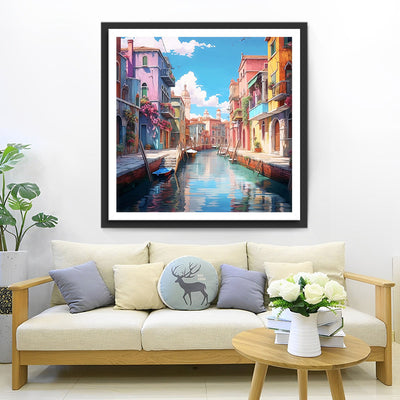 Fleuve de Venise par une Journee Ensoleillee Broderie Diamant