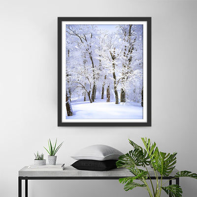Forêt Enneigée Broderie Diamant