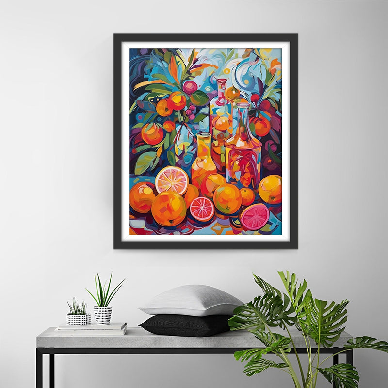 Fruits Colorés et Jus Broderie Diamant