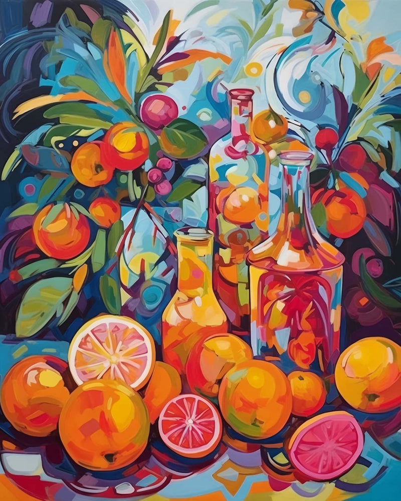 Fruits Colorés et Jus Broderie Diamant