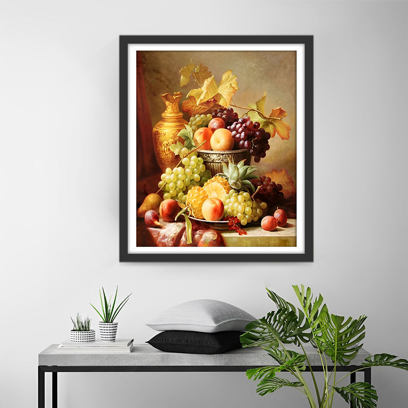 Fruits et Recipient en Metal Broderie Diamant