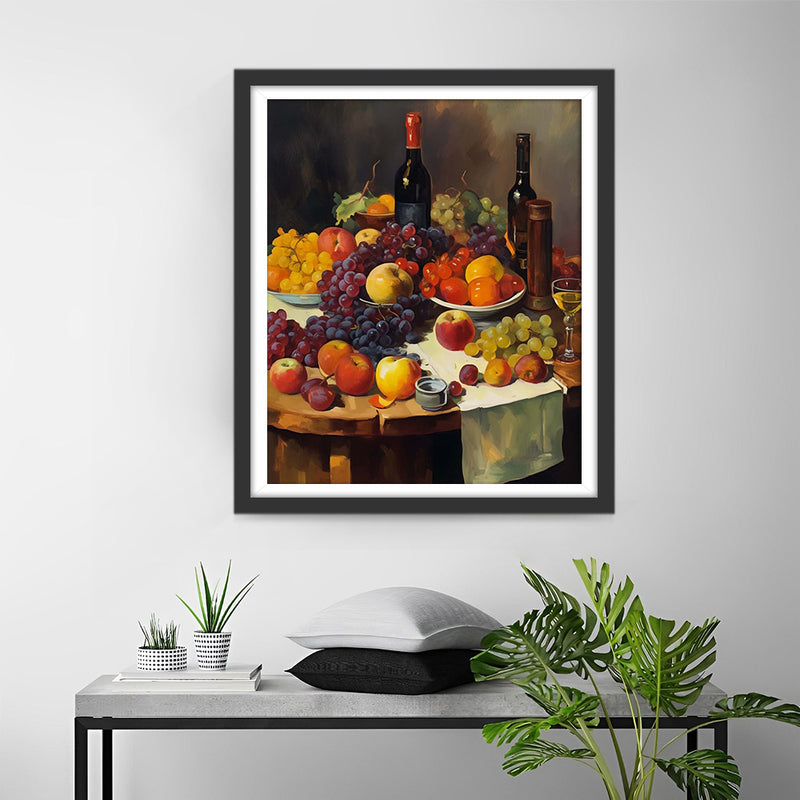Fruits et Vin Broderie Diamant