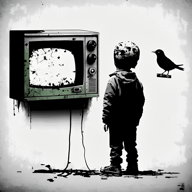 Garcon Graffiti et Television Broderie Diamant