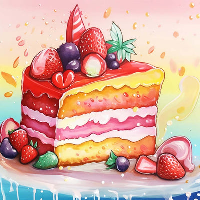 Gâteau aux Fruits en Couches Broderie Diamant