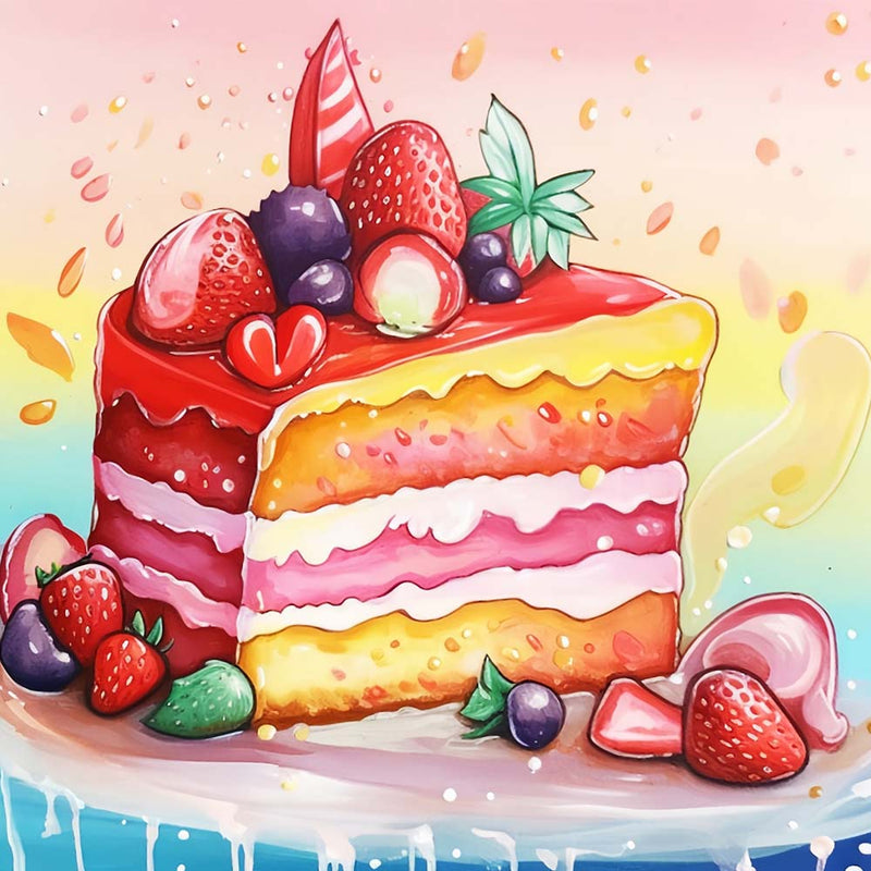 Gâteau aux Fruits en Couches Broderie Diamant
