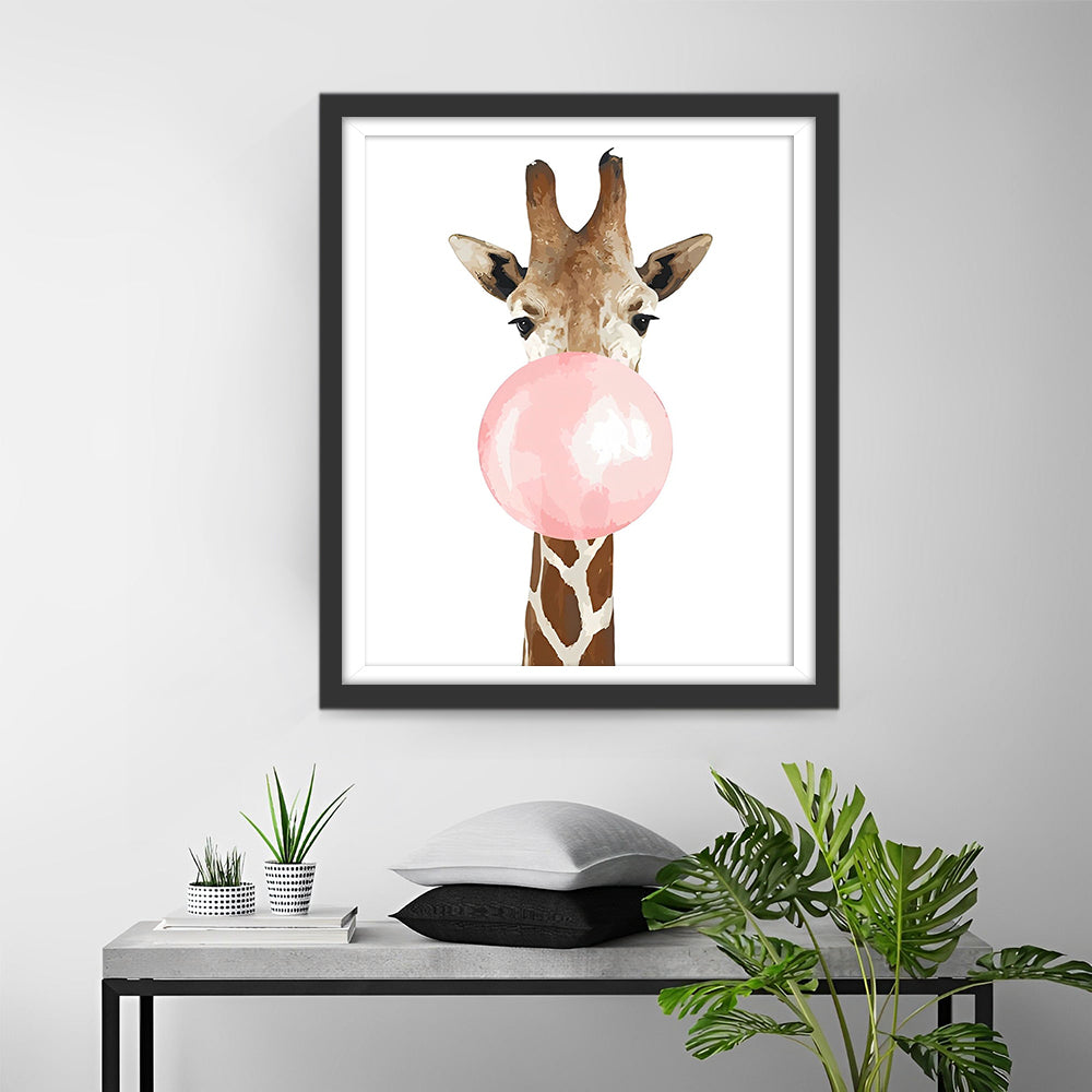 Girafe Avec Chewing-Gum Broderie Diamant