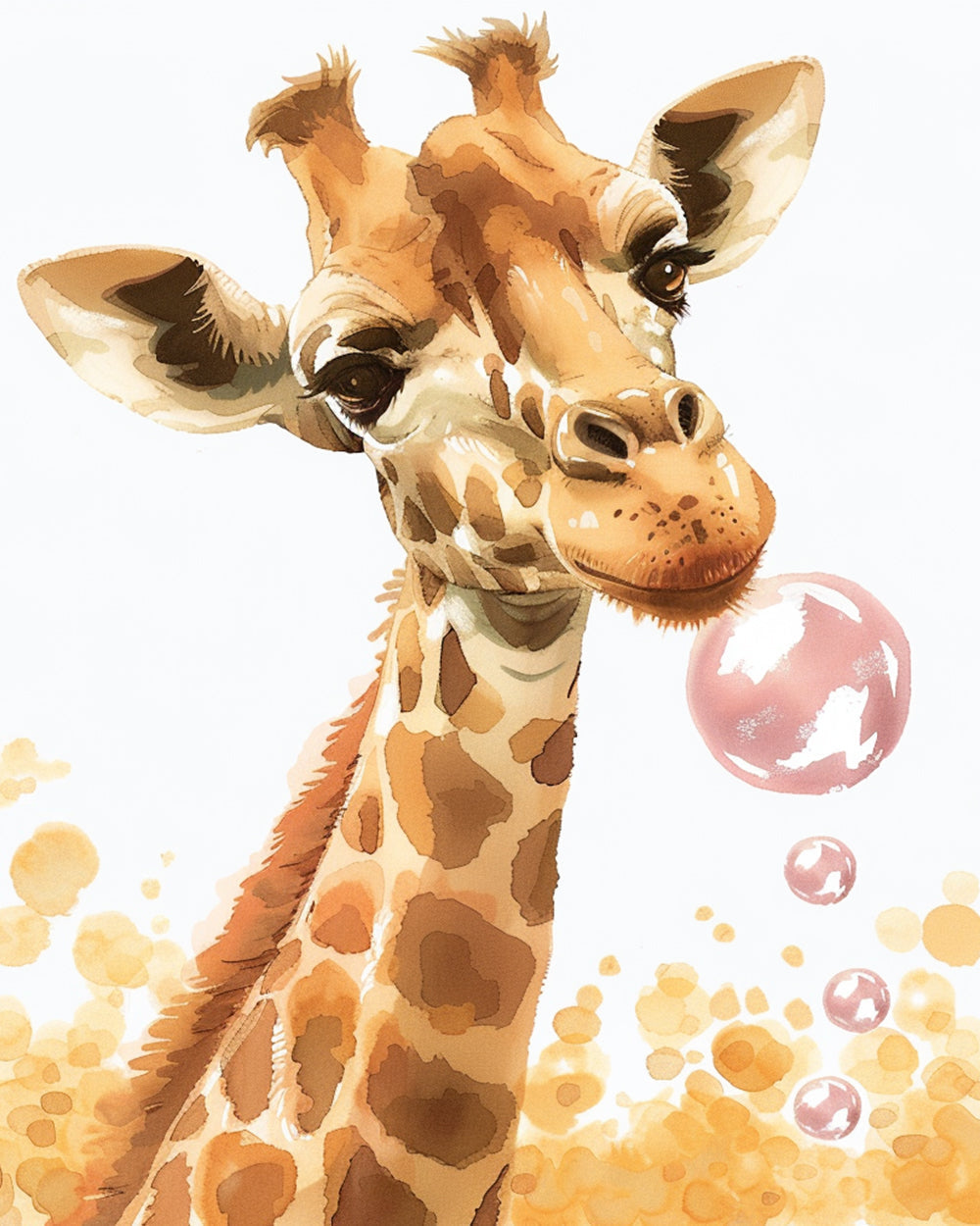 Girafe et Bulles Broderie Diamant