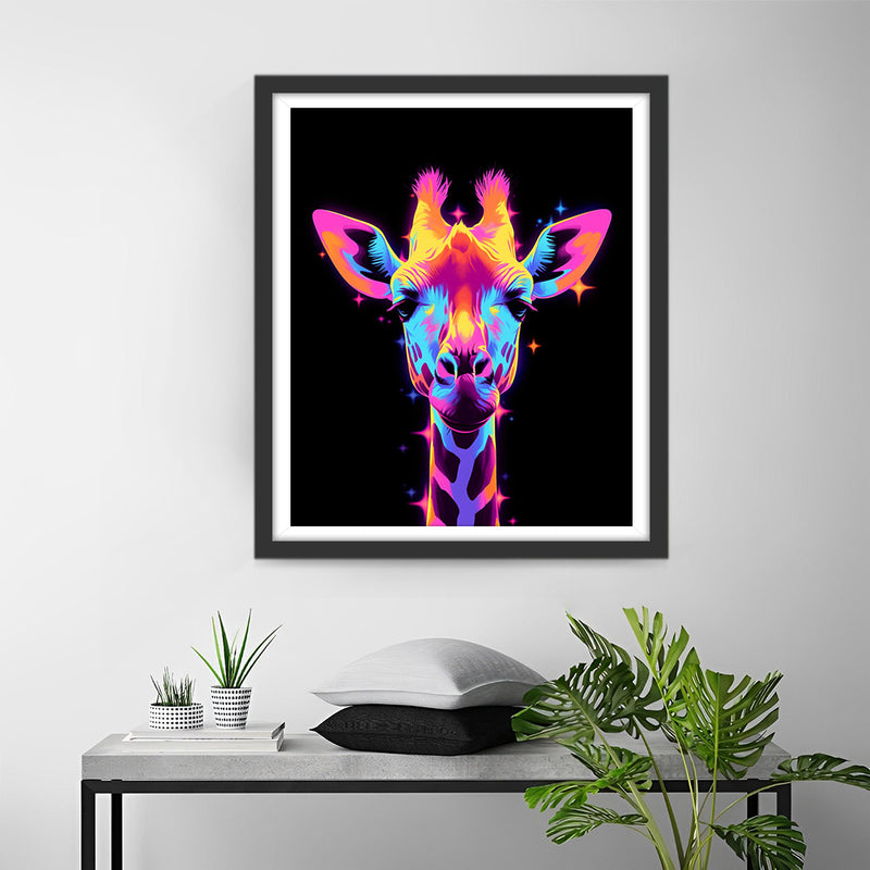 Girafe Lumineuse dans l’Obscurite Broderie Diamant