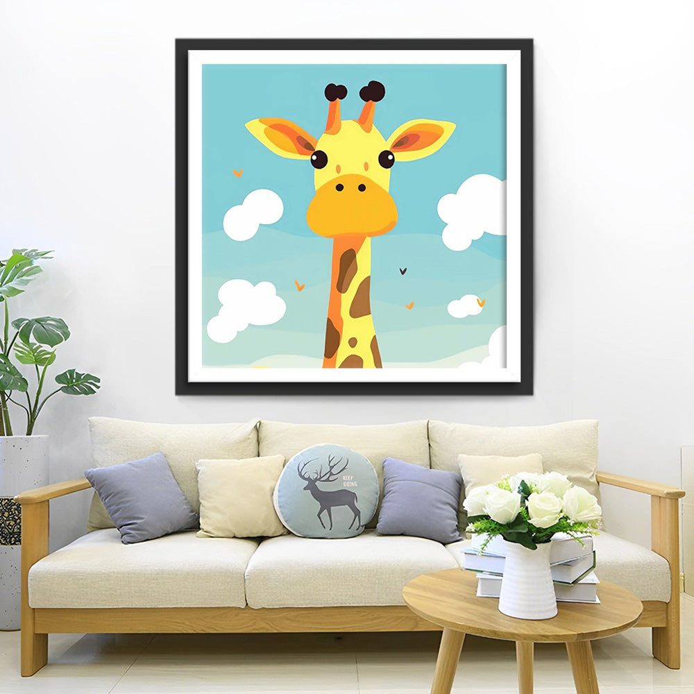 Girafe Mignonne de Dessin Animé Broderie Diamant