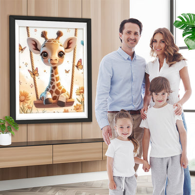 Giraffe à La Balançoire Broderie Diamant