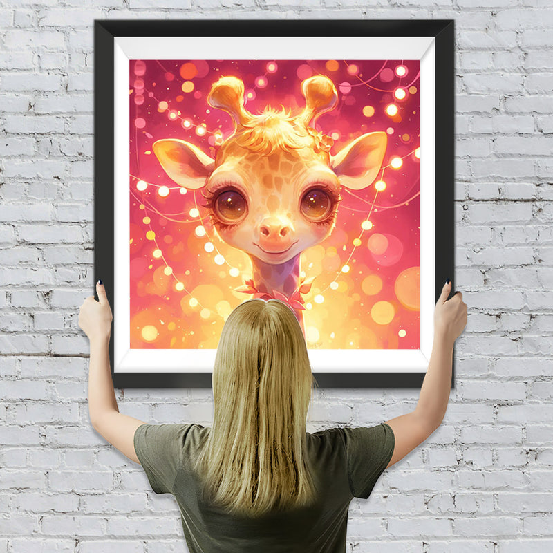 Giraffe Animée Mignonne Broderie Diamant