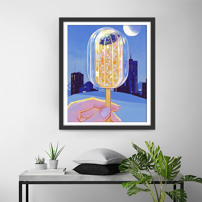 Glace à l'Eau en Ville Broderie Diamant