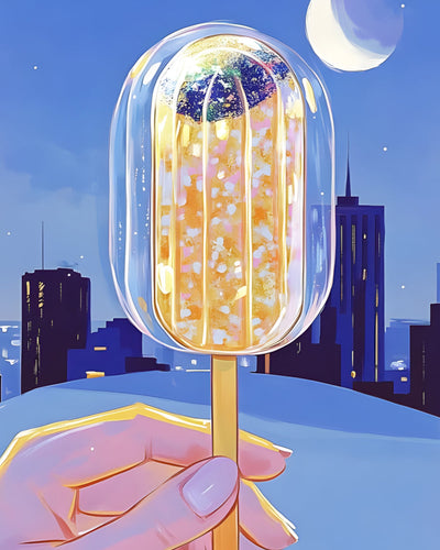 Glace à l'Eau en Ville Broderie Diamant