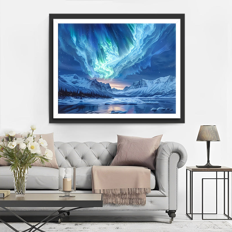 Glacier et Aurore Broderie Diamant