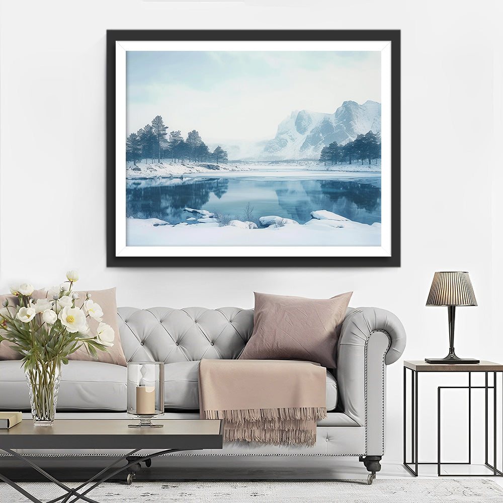 Glacier et Lac Broderie Diamant