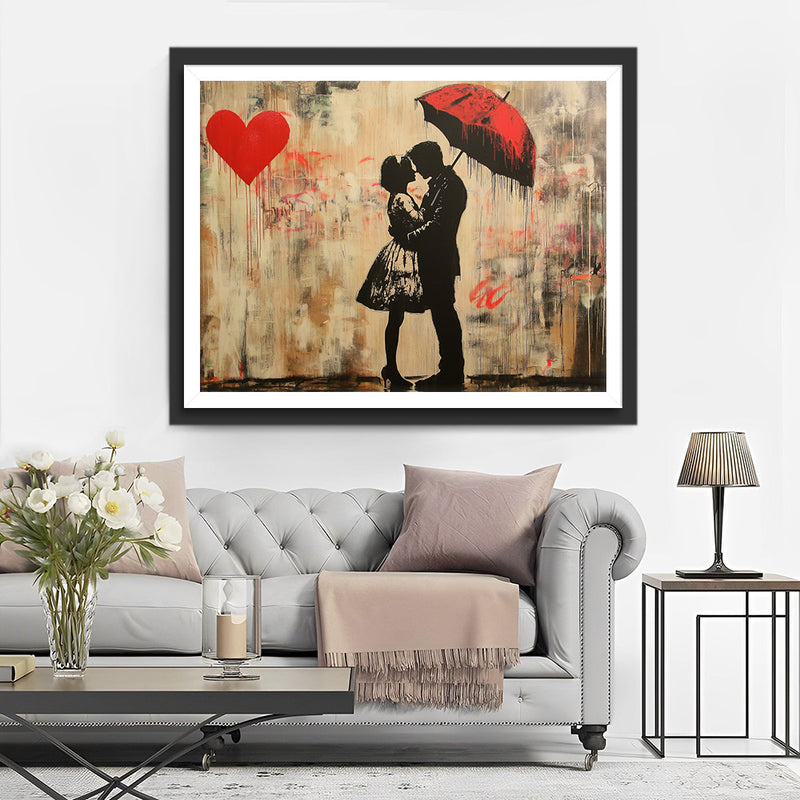 Graffiti de Couple Amoureux Broderie Diamant